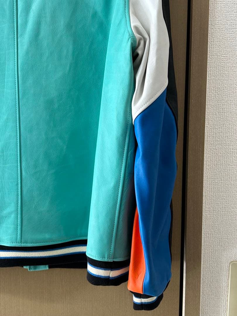 【美品】N.HOOLYWOOD マルチカラー　レザースタジャン