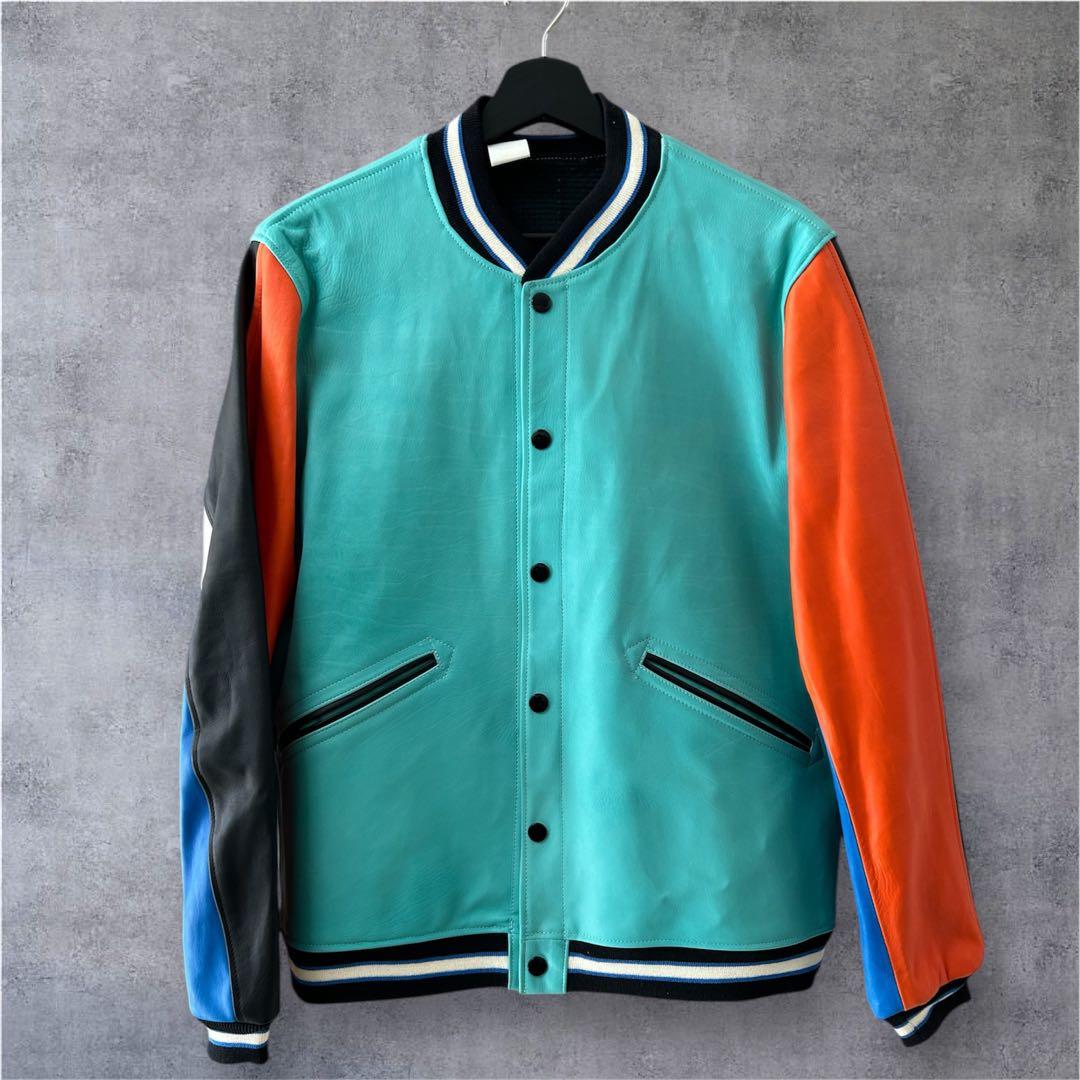 【美品】N.HOOLYWOOD マルチカラー　レザースタジャン