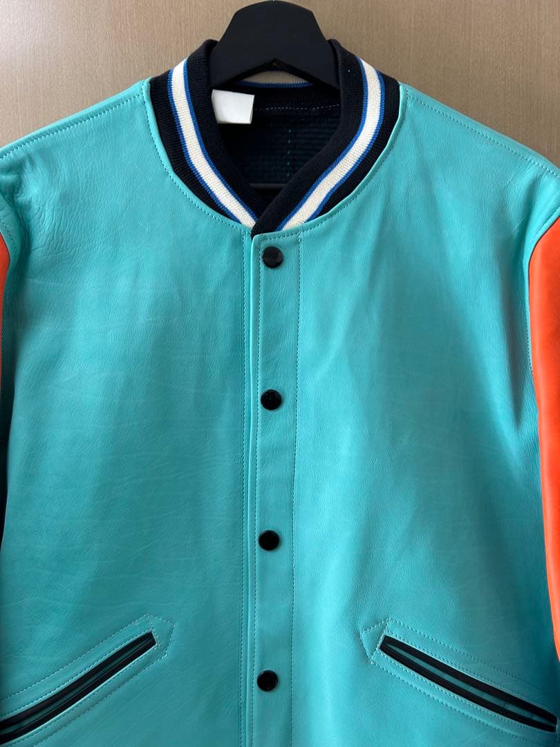 【美品】N.HOOLYWOOD マルチカラー　レザースタジャン