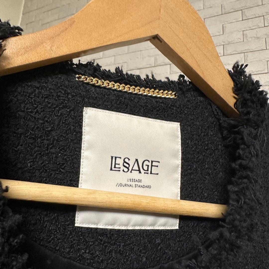 ジャーナルスタンダードレサージュGIOLICAツイードジャケット ブラック