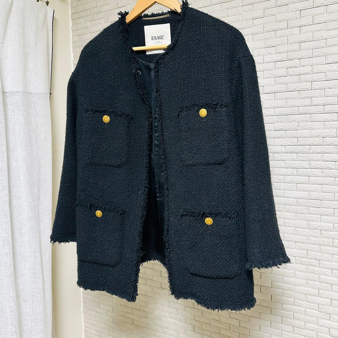 ジャーナルスタンダードレサージュGIOLICAツイードジャケット ブラック