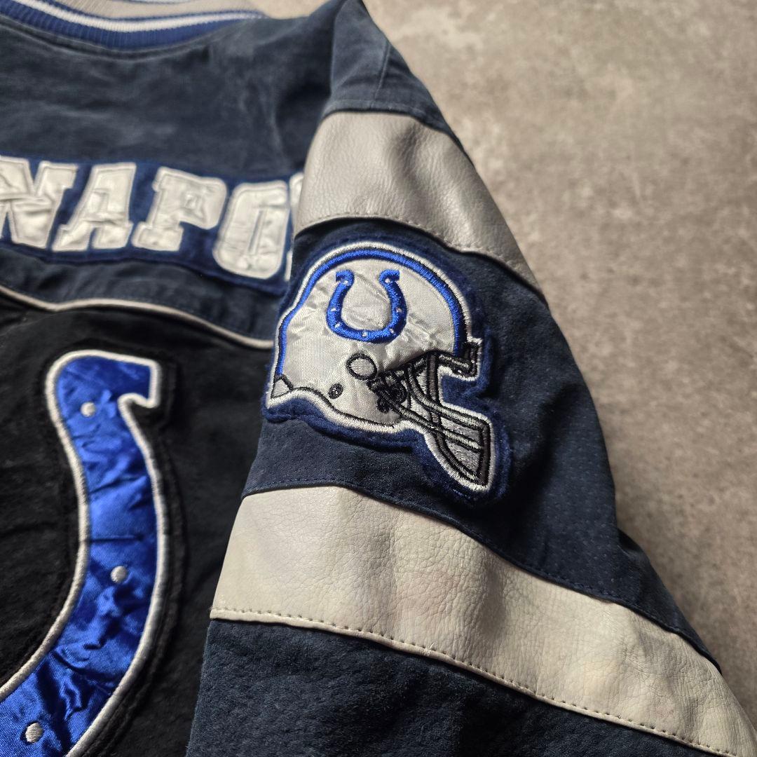入手困難NFLインディアナポリスコルツスウェードレザージャケットスタジャン短丈黒