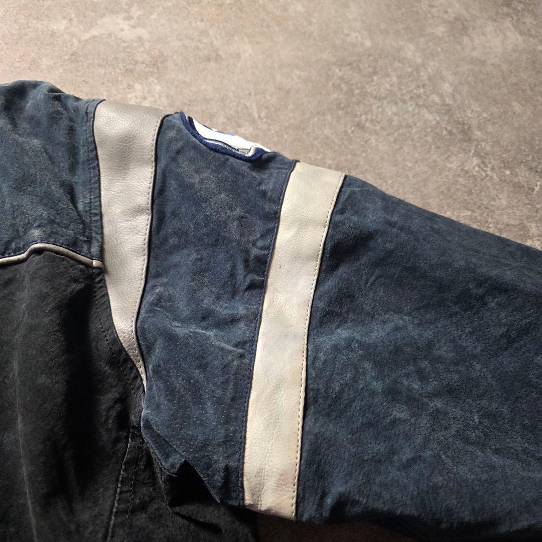 入手困難NFLインディアナポリスコルツスウェードレザージャケットスタジャン短丈黒