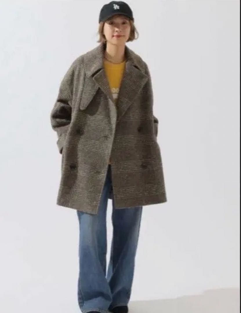 スピックアンドスパンWスライバーチェックハーフコート