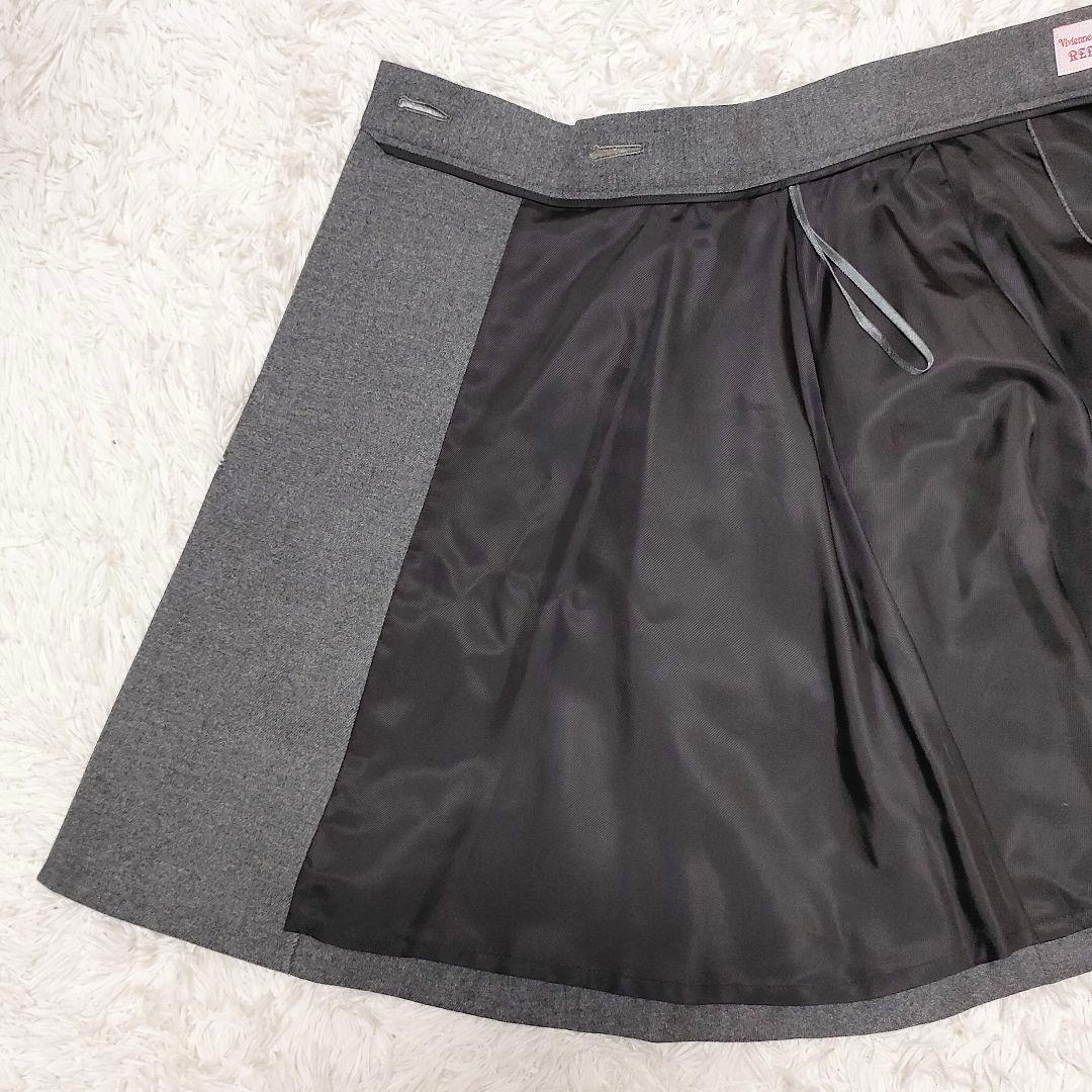 ヴィヴィアンウエストウッドレッドレーベル ウール ラップスカート オーブボタン