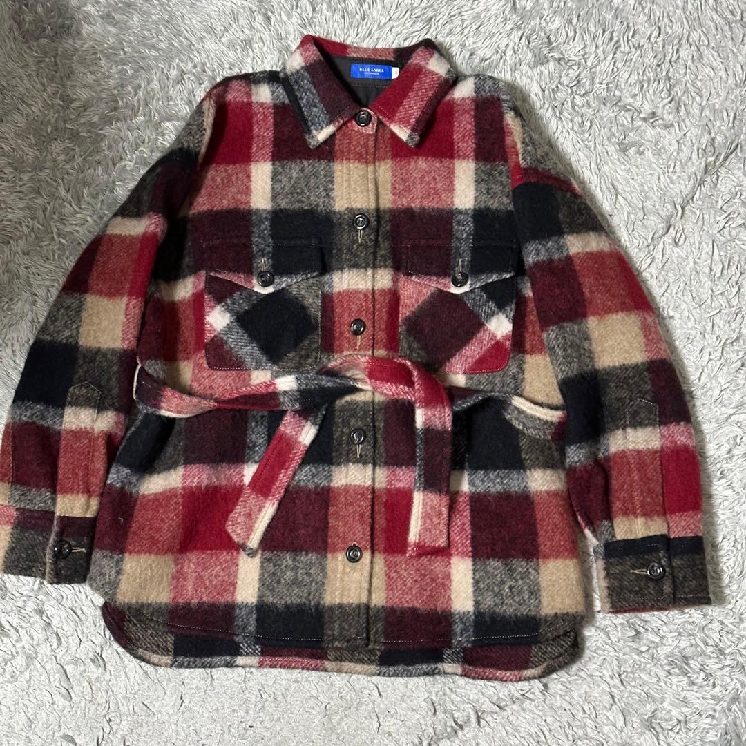 BLUELABEL CRESTBRIDGE　コート　チェック　モヘア　38