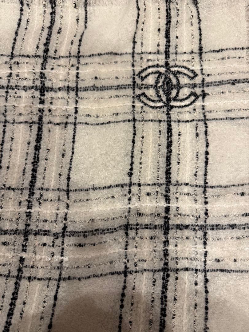 CHANEL 大判ストール　ツィードマフラー