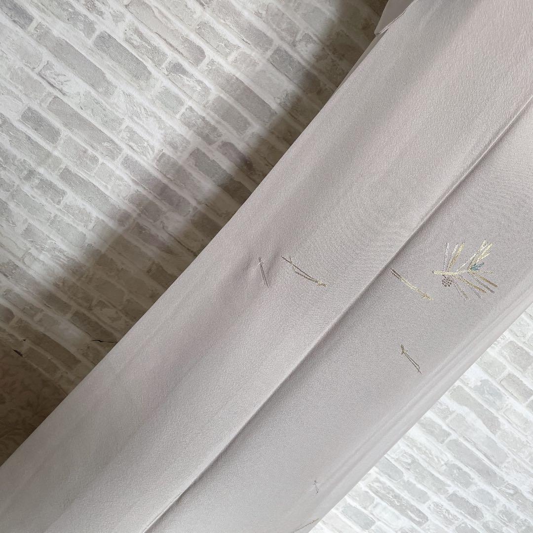 訪問着+長襦袢　フルセット　松葉散らし　手刺繍　着物　付け下げ　Q5