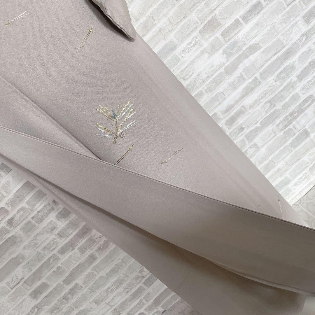 訪問着+長襦袢　フルセット　松葉散らし　手刺繍　着物　付け下げ　Q5