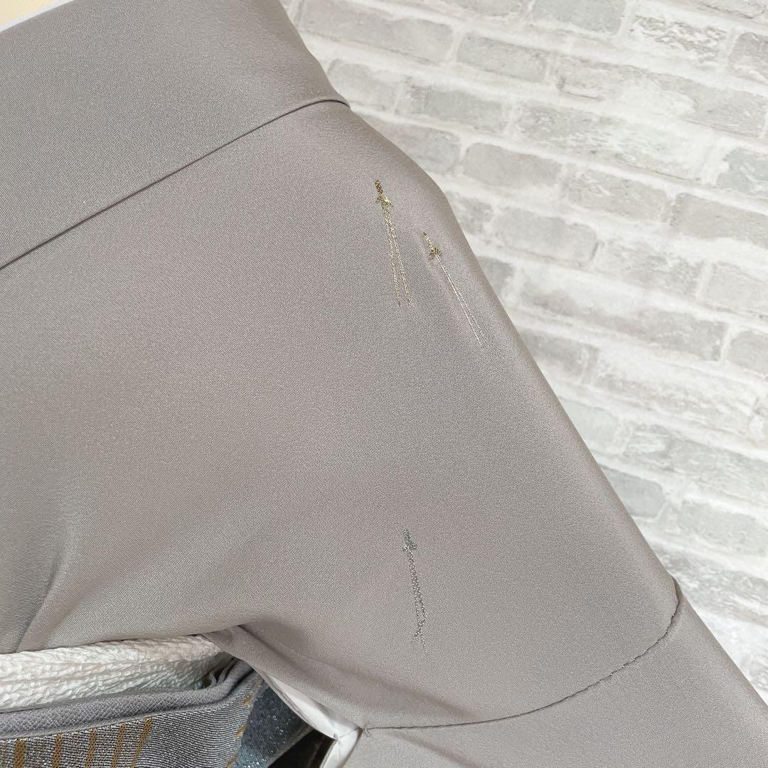 訪問着+長襦袢　フルセット　松葉散らし　手刺繍　着物　付け下げ　Q5