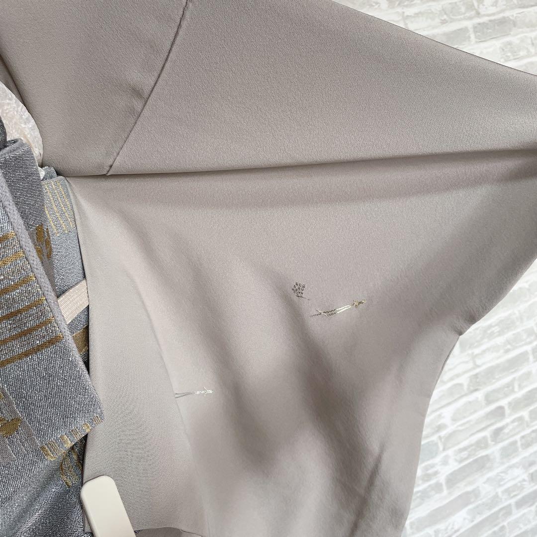 訪問着+長襦袢　フルセット　松葉散らし　手刺繍　着物　付け下げ　Q5