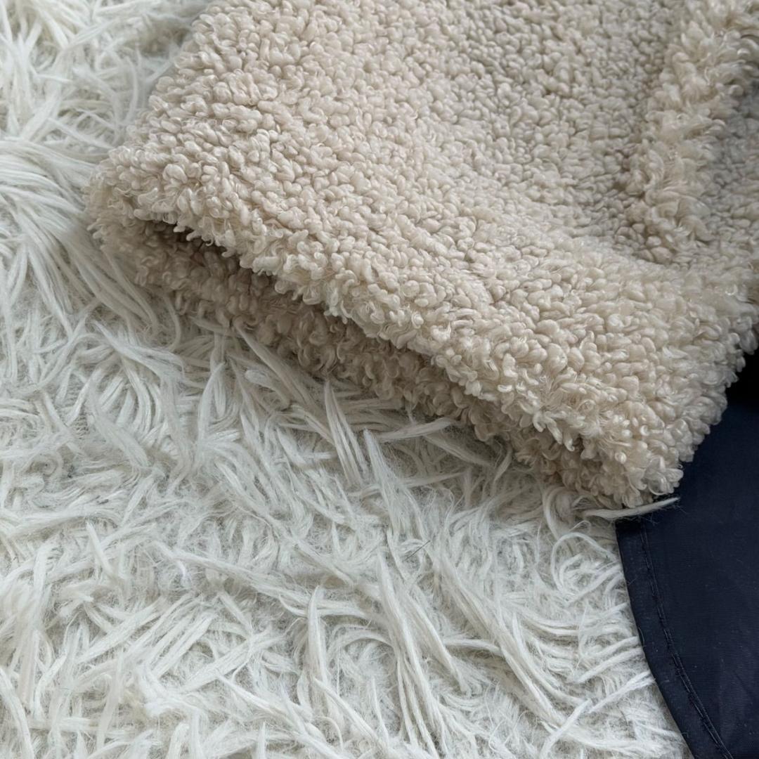 17046✨イエナ フェイクファー ブルゾン ノーカラー 38 M ベージュ