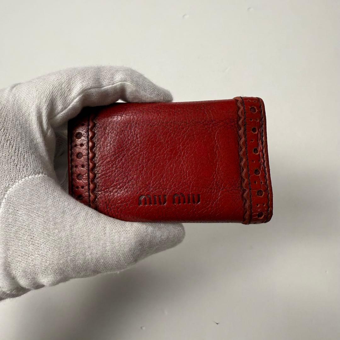 小物 2000s miumiu leather key case