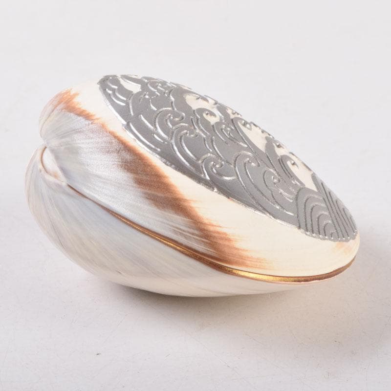 ジンジャー 　高橋正良作　浮彫　波月蒔絵　蛤香合　共箱　C　8518