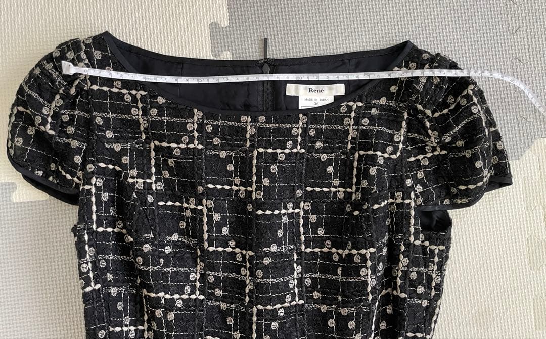 【美品】Rene★ワンピースドレス　ゴールド　黒　チュール　アシンメトリー