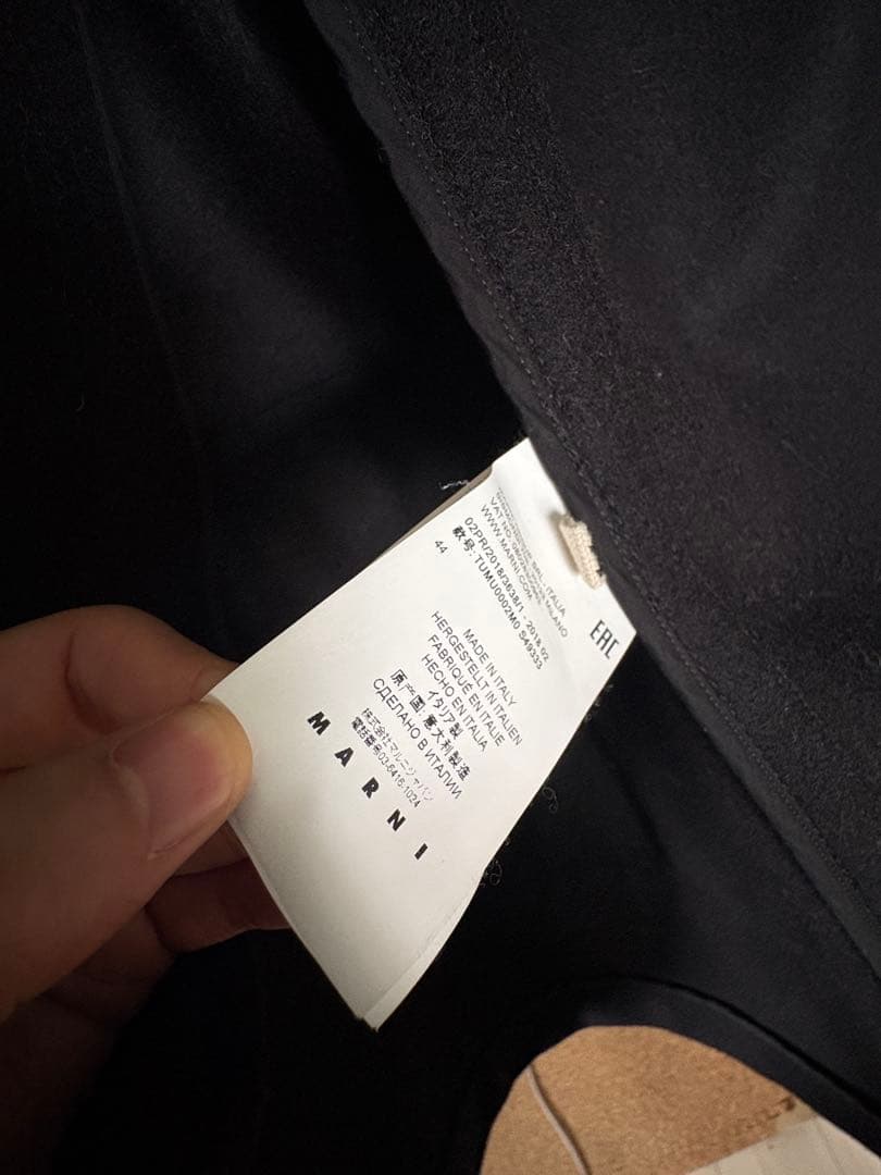 MARNI ブラック フード付きダッフルコート