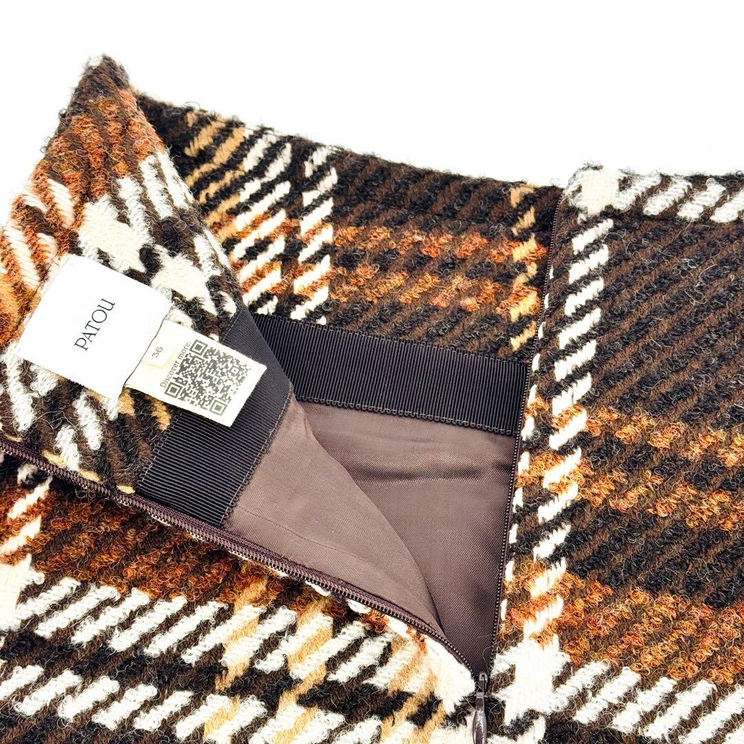 PATOU 36 パトゥ ウールブレンドAラインミニスカート