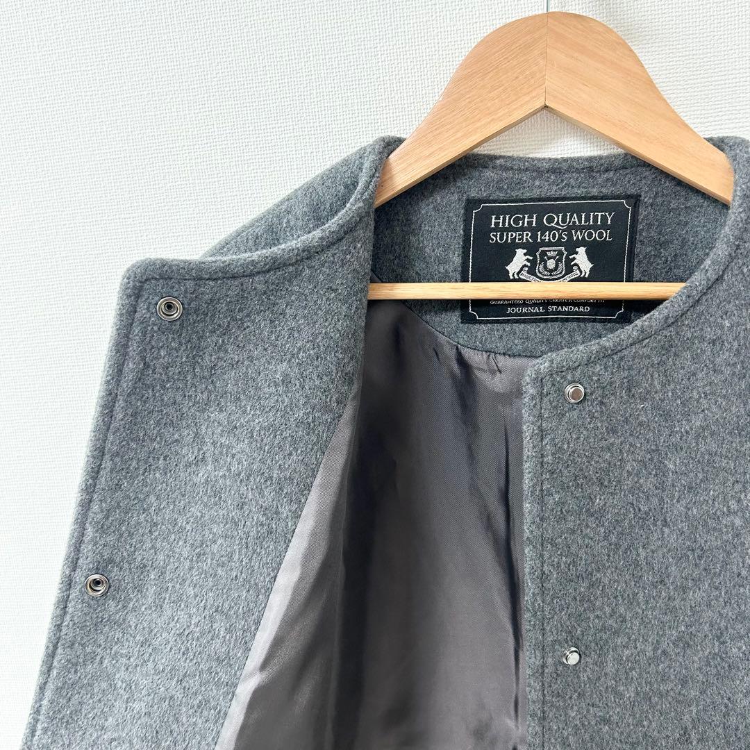 2025✨ジャーナルスタンダード　スーパー140ビーバーノーカラーショートコート