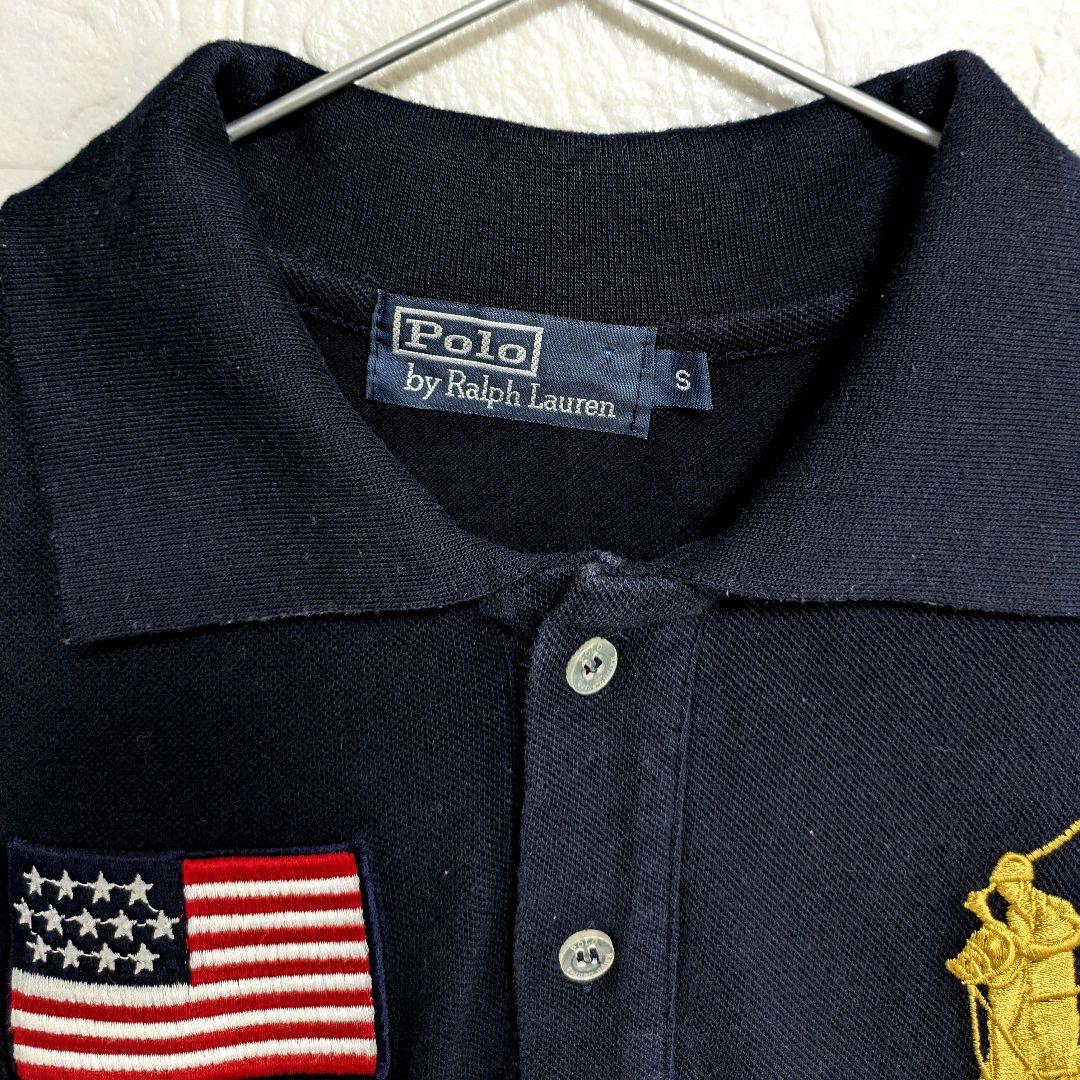 美品✨️ポロ　ラルフローレン　ポロシャツ　ビッグポニー　星条旗　USA　y2k