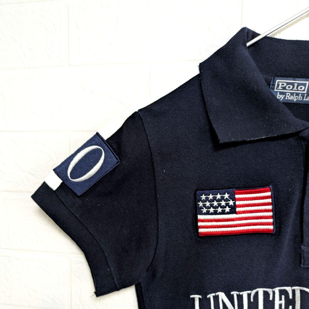 美品✨️ポロ　ラルフローレン　ポロシャツ　ビッグポニー　星条旗　USA　y2k