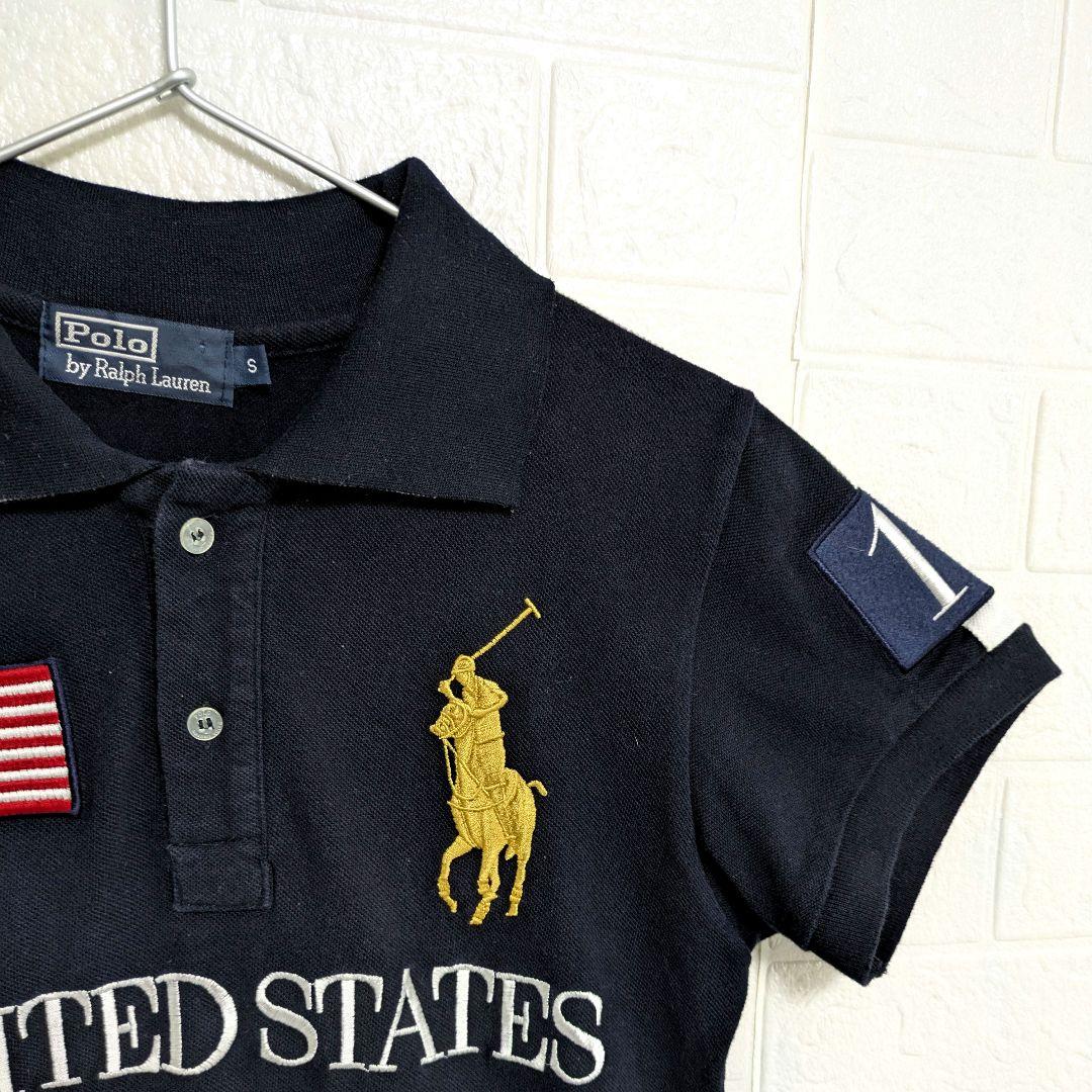 美品✨️ポロ　ラルフローレン　ポロシャツ　ビッグポニー　星条旗　USA　y2k