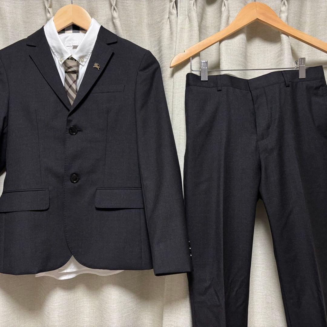 希少　バーバリーブランドスーツ　セット　ネクタイ　卒業式150