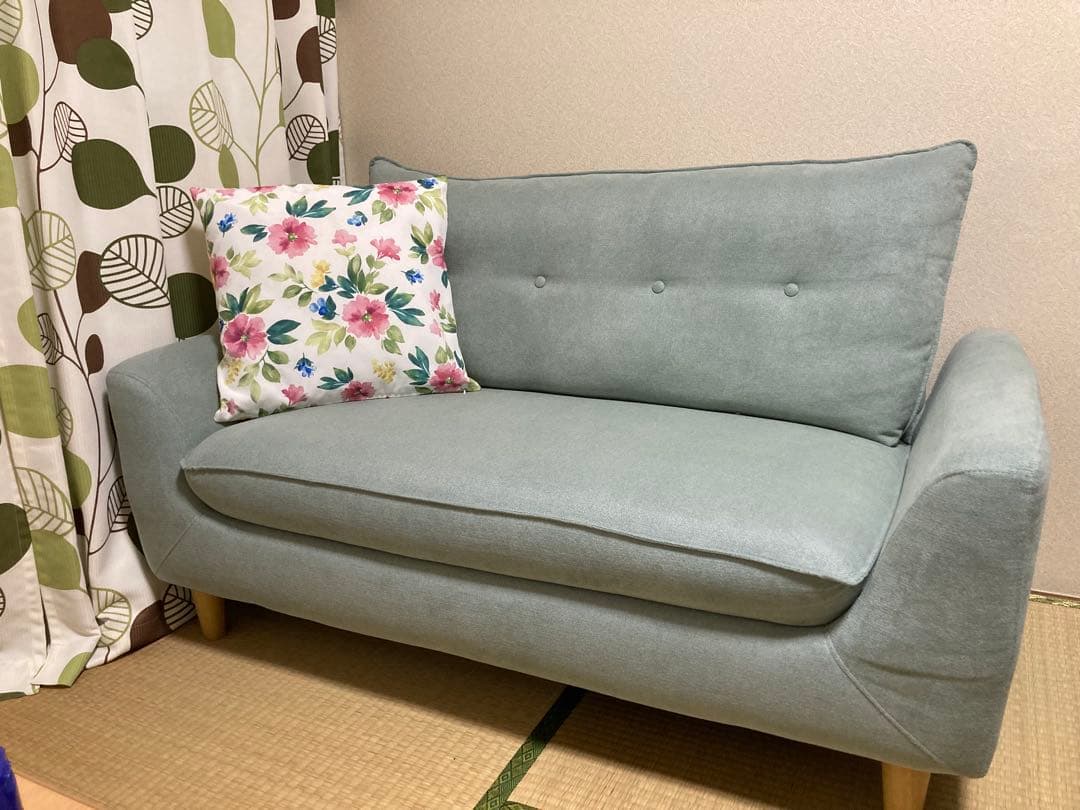 ニトリ コンパクト ソファ グリーン ローソファ 一人暮らし