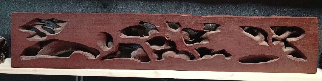 鶴　彫刻　欄間　肉厚　木彫り　寺院　仏閣　アンティーク　骨董品