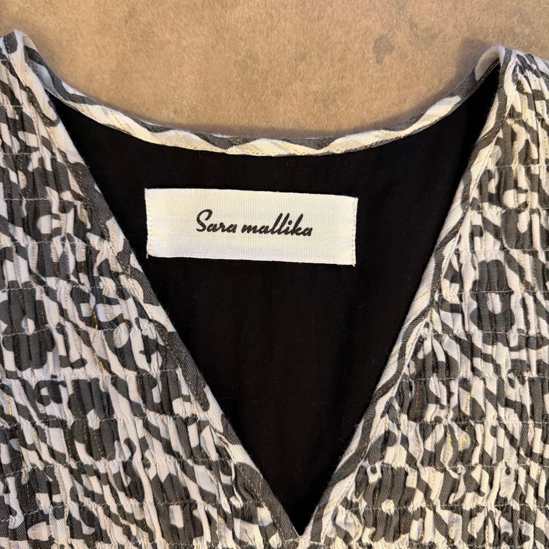 Sara mallika フラワープリント ロングドレス