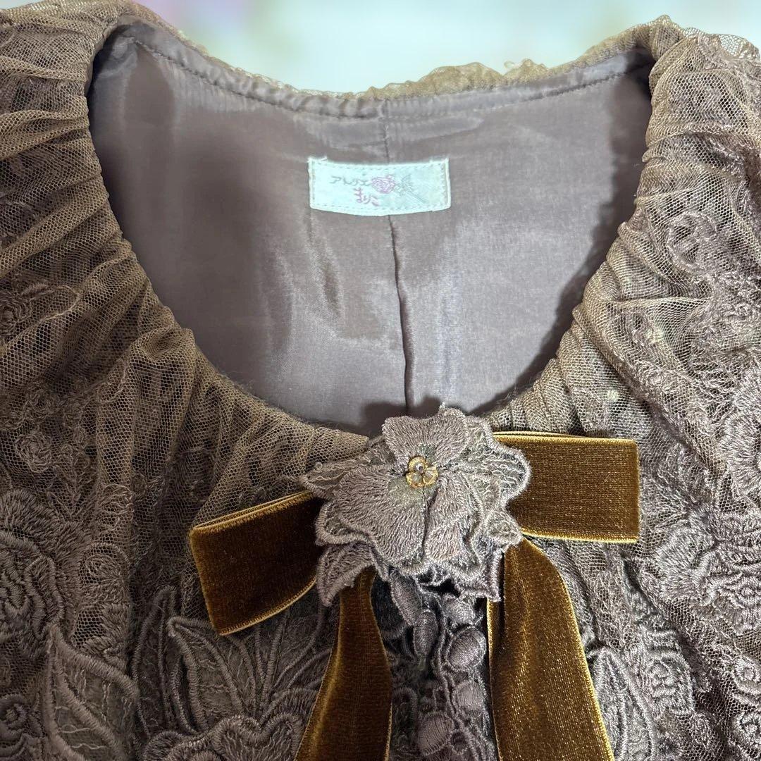 アトリエまりこ♡薔薇モチーフ＆キラキラビーズ・リボンとレースのコート・アミティエ