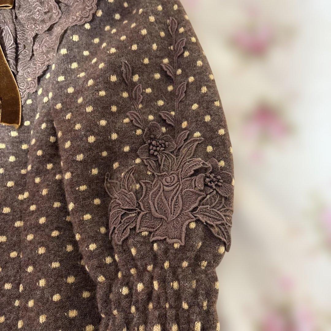 アトリエまりこ♡薔薇モチーフ＆キラキラビーズ・リボンとレースのコート・アミティエ