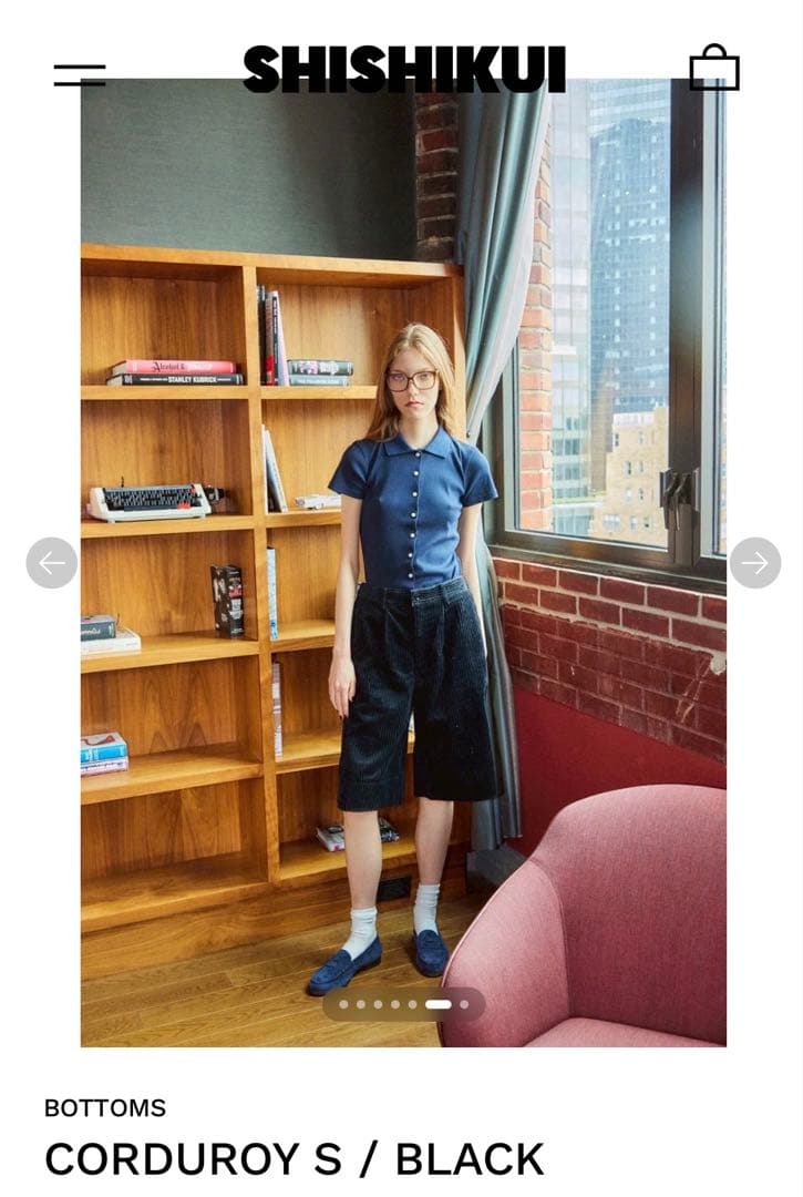 SHISHIKUI CORDUROY S / BLACK ハーフパンツ