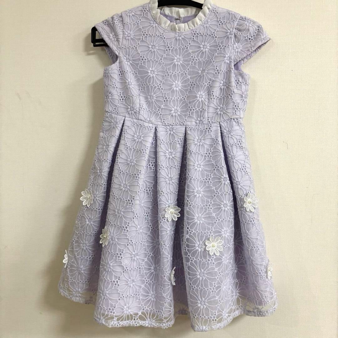 プティマイン セレモニー　ドレス　スーツ　ラベンダー花柄　コサージュ110cm