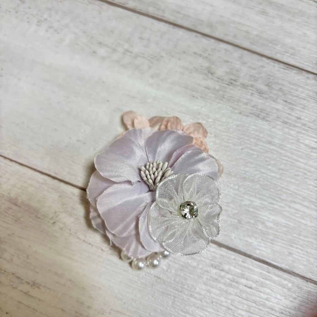 プティマイン セレモニー　ドレス　スーツ　ラベンダー花柄　コサージュ110cm