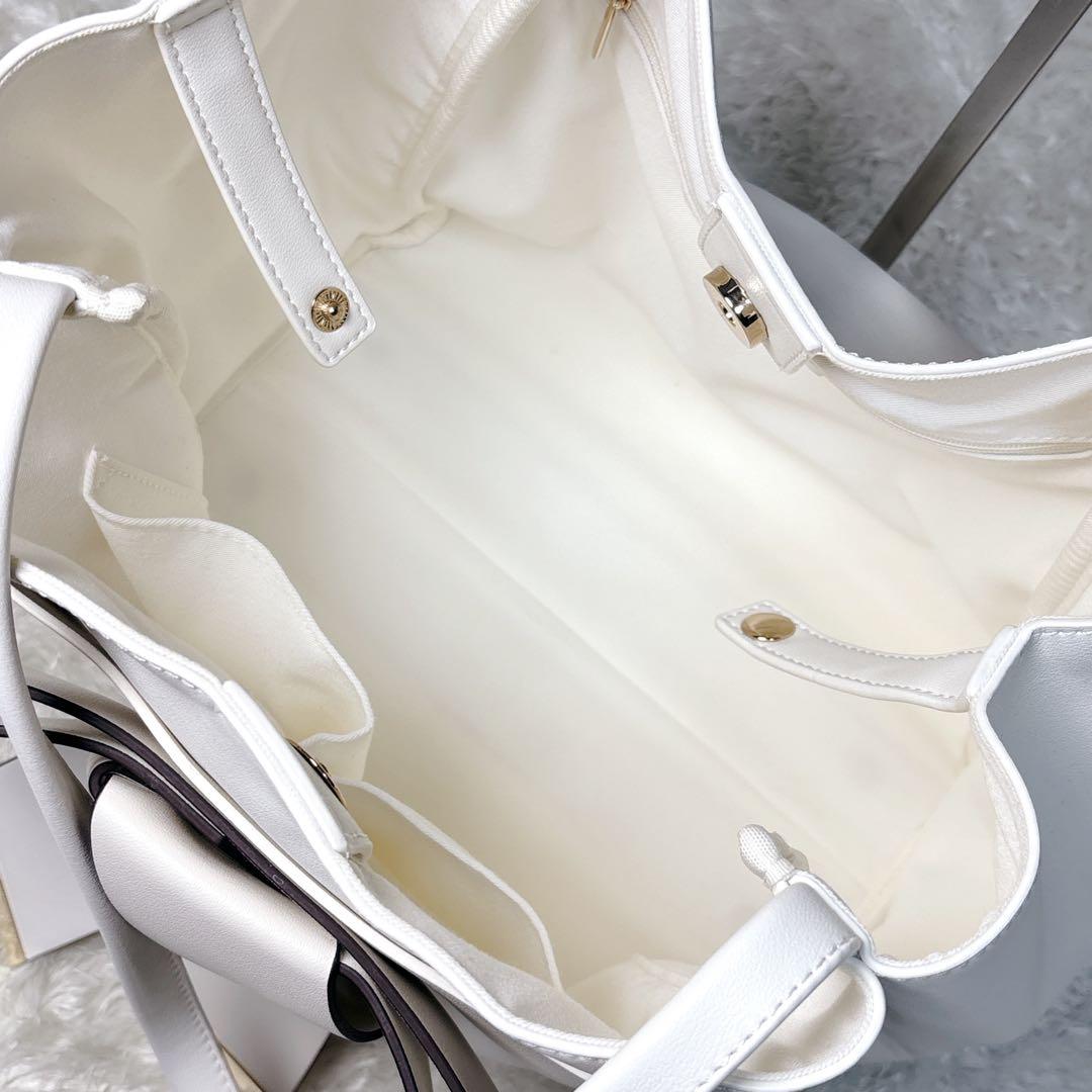 RANDA ランダ リボントートバッグ ホワイト 白 A4対応