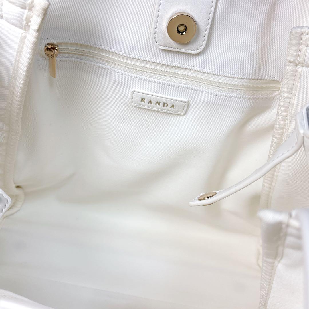 RANDA ランダ リボントートバッグ ホワイト 白 A4対応