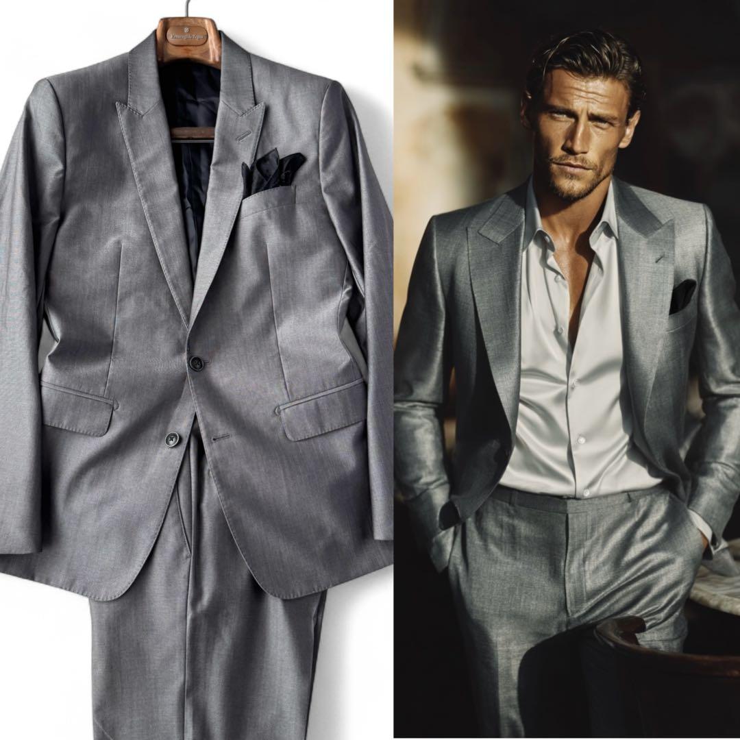 プーさん  D&G ドルチェ&ガッバーナ ドルガバ スーツ グレー 44