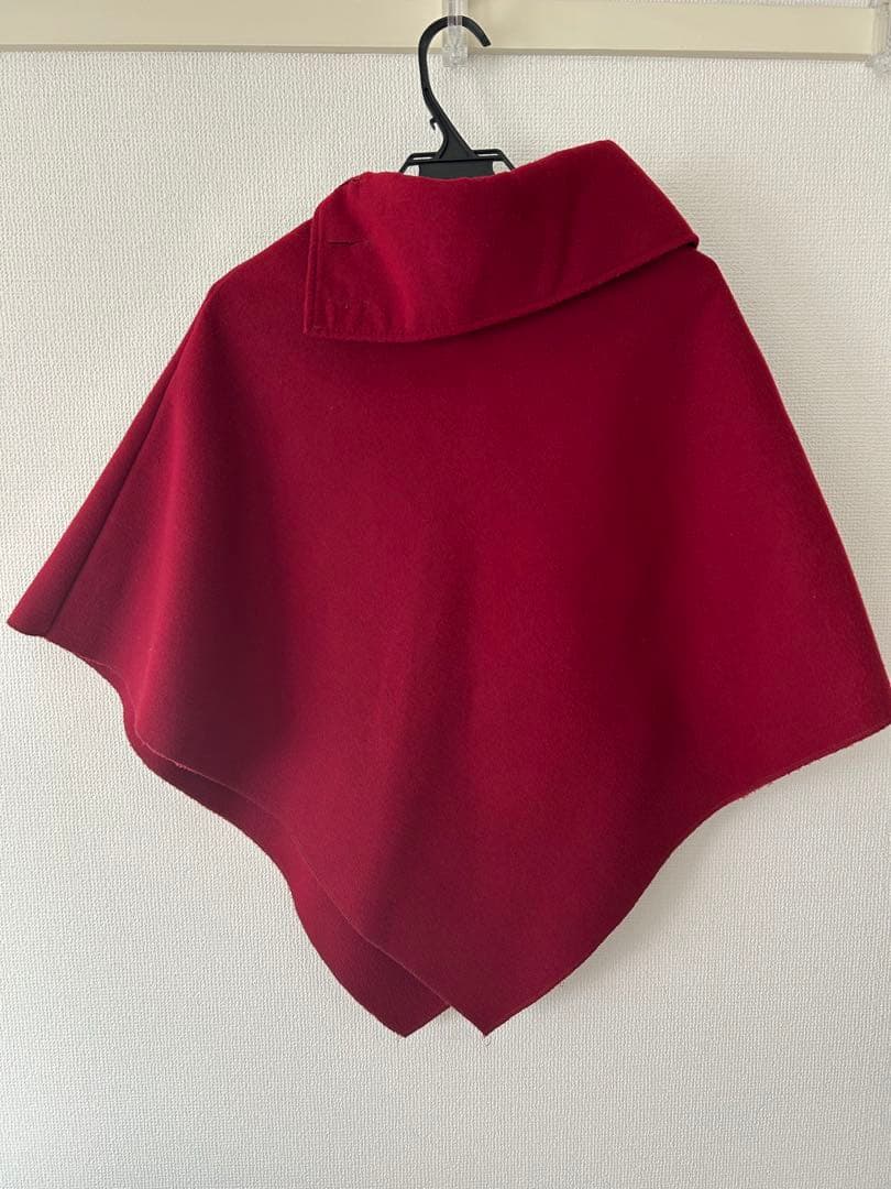 バーガンディ ポンチョ・ケープコート