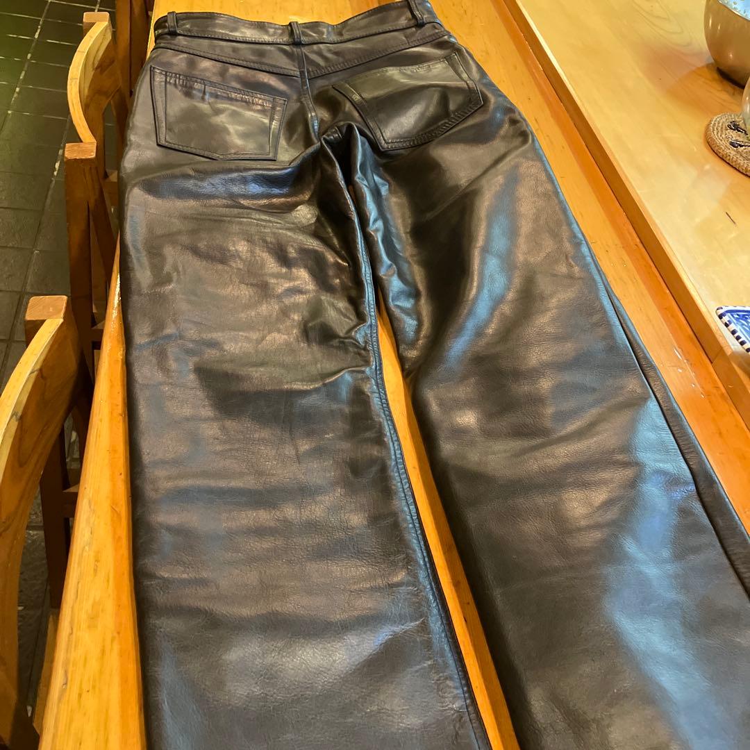 【美品】DEGNER レザーパンツ バイクウェア 牛革 ブラック 30サイズ