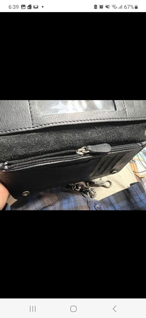 ハーレーダビットソン　長財布　チェーンウォレット　レザー　ブラック