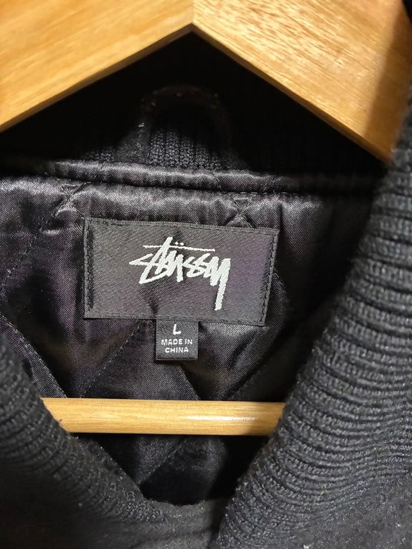 ジャケット・アウター Stussy SS-LINK VARSITY JACKET Black