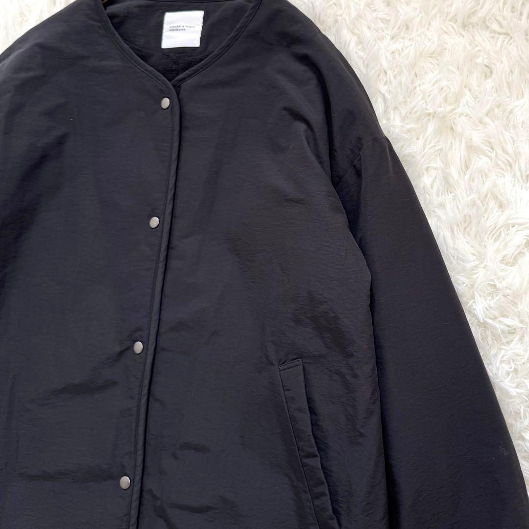 北欧暮らしの道具店 「ふんわり軽くてあったかい」洗えるショート丈コート 黒