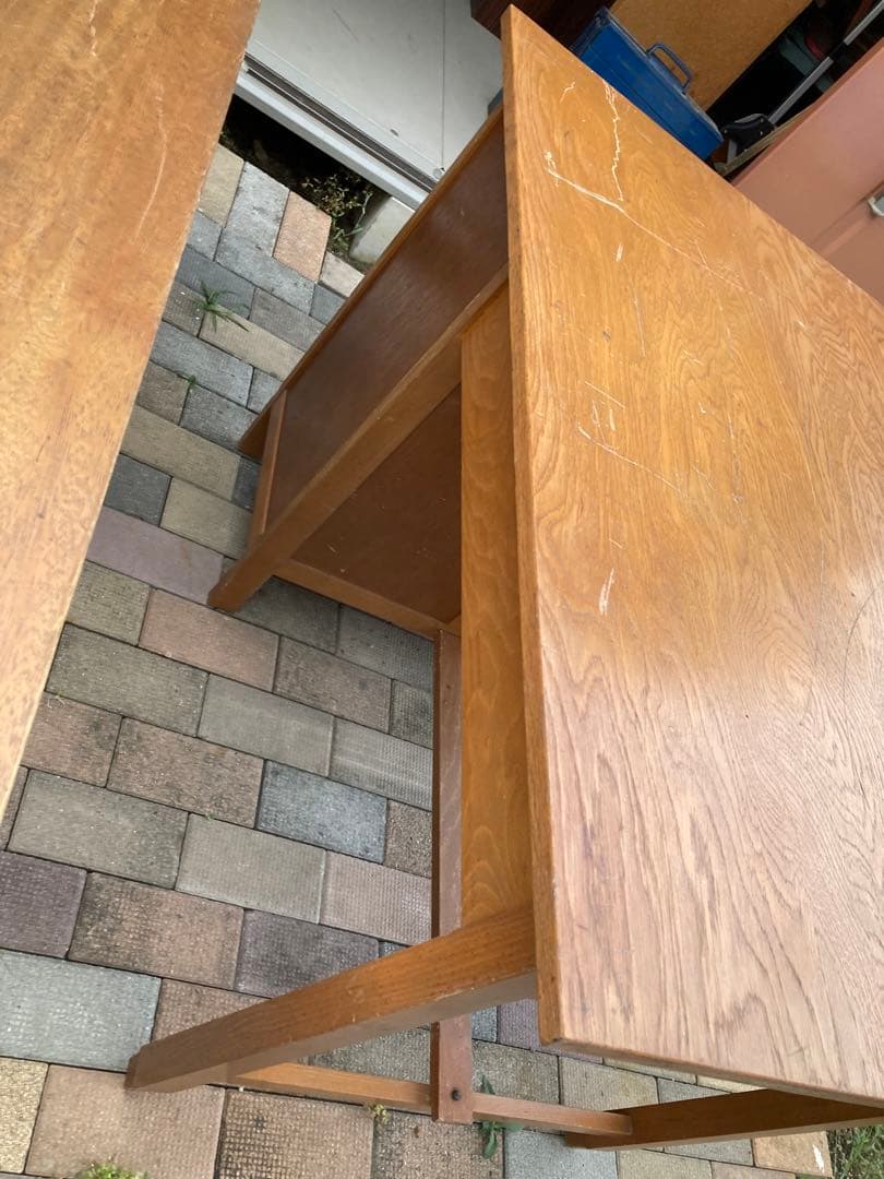 昭和レトロ　片袖机 古家具 勉強机 文机 ワークデスク アンティーク③