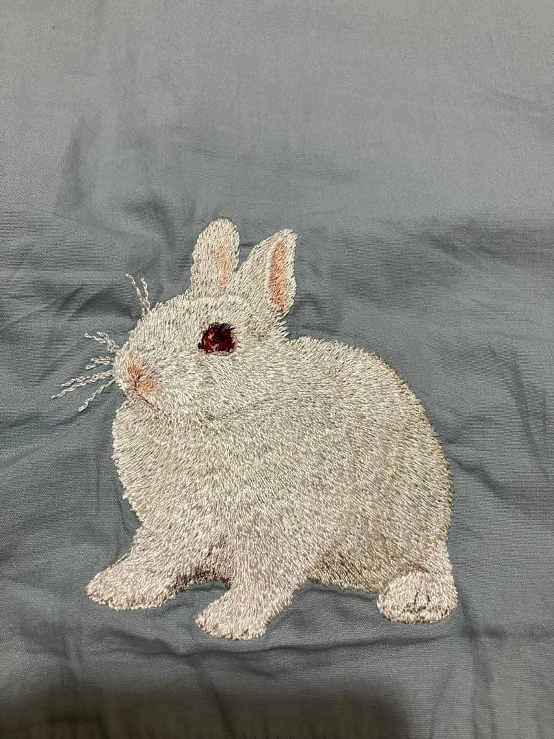 ピンクハウス うさぎ 刺繍 ブルーグレー 半袖チュニック
