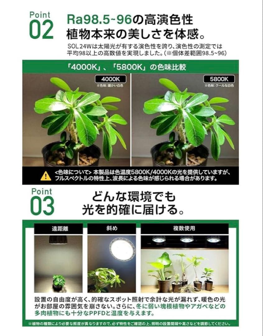 美品 BRIM LUNA 24W 植物育成ライト クリップライトロング 2組