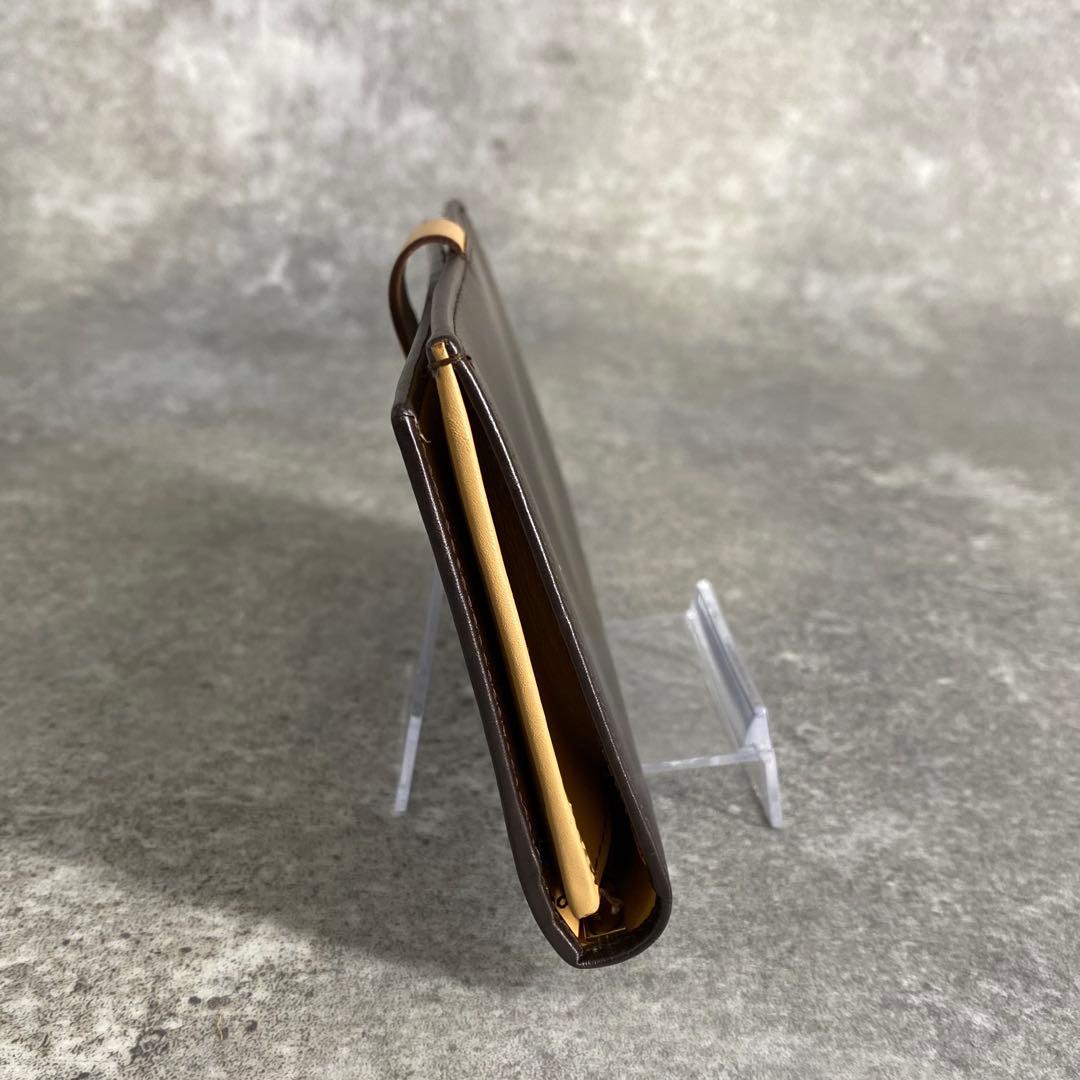 美品 フェラガモ ゴールド ガンチーニ 二つ折り 長財布 ブラウン