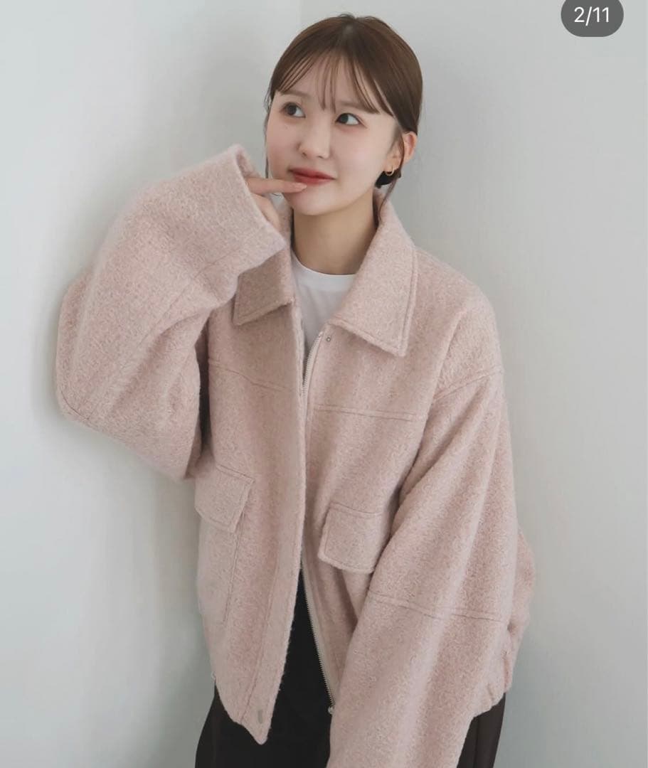 【ayu × LIAN】 lian ステンカラーカールシャギーブルゾン