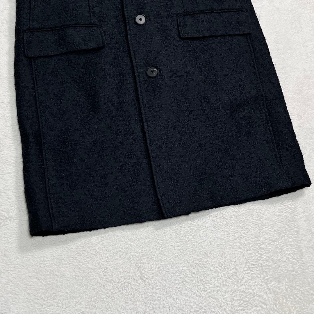 『ジョゼフ オム』ツイードチェスターコート ネップ 48 英国 ネイビー