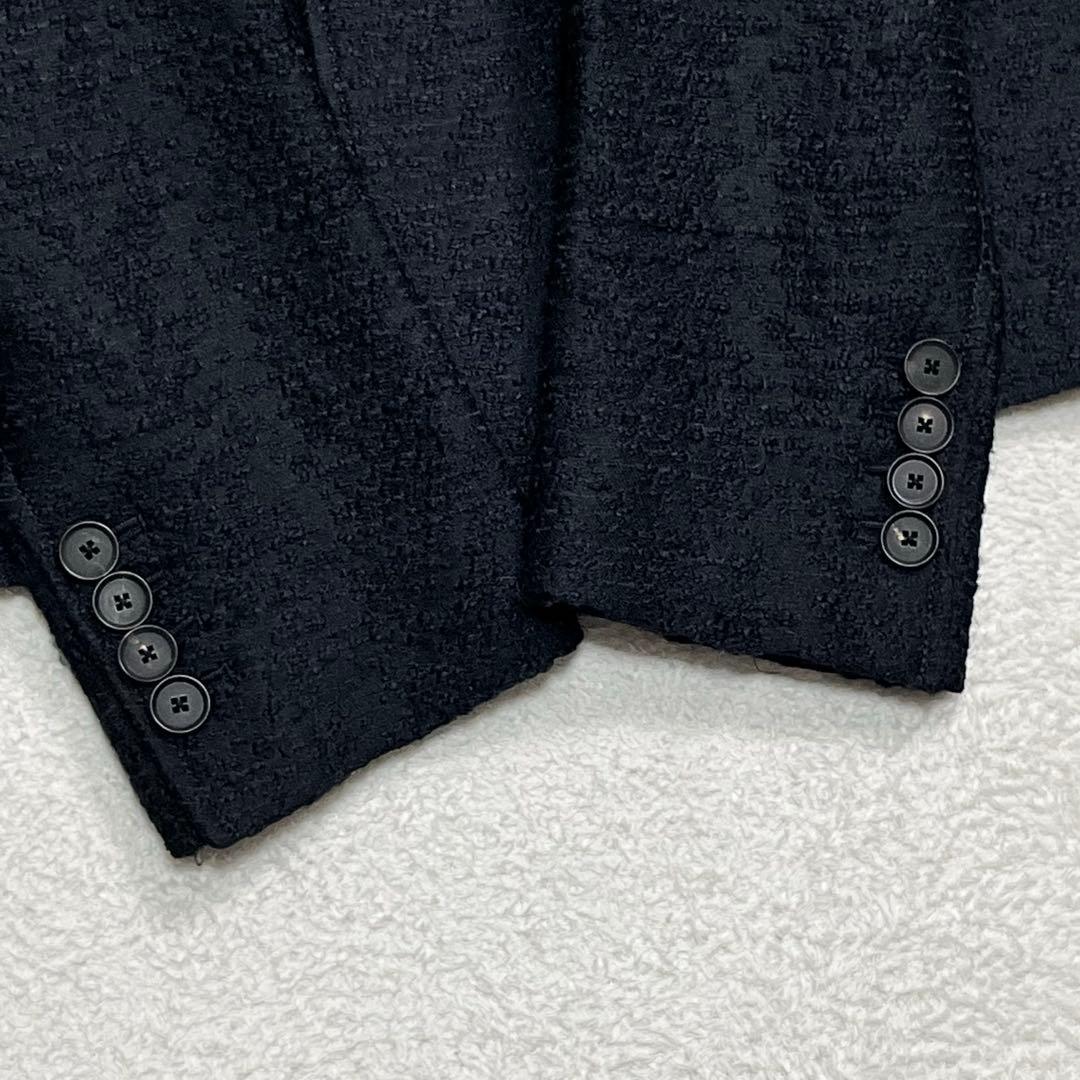 『ジョゼフ オム』ツイードチェスターコート ネップ 48 英国 ネイビー