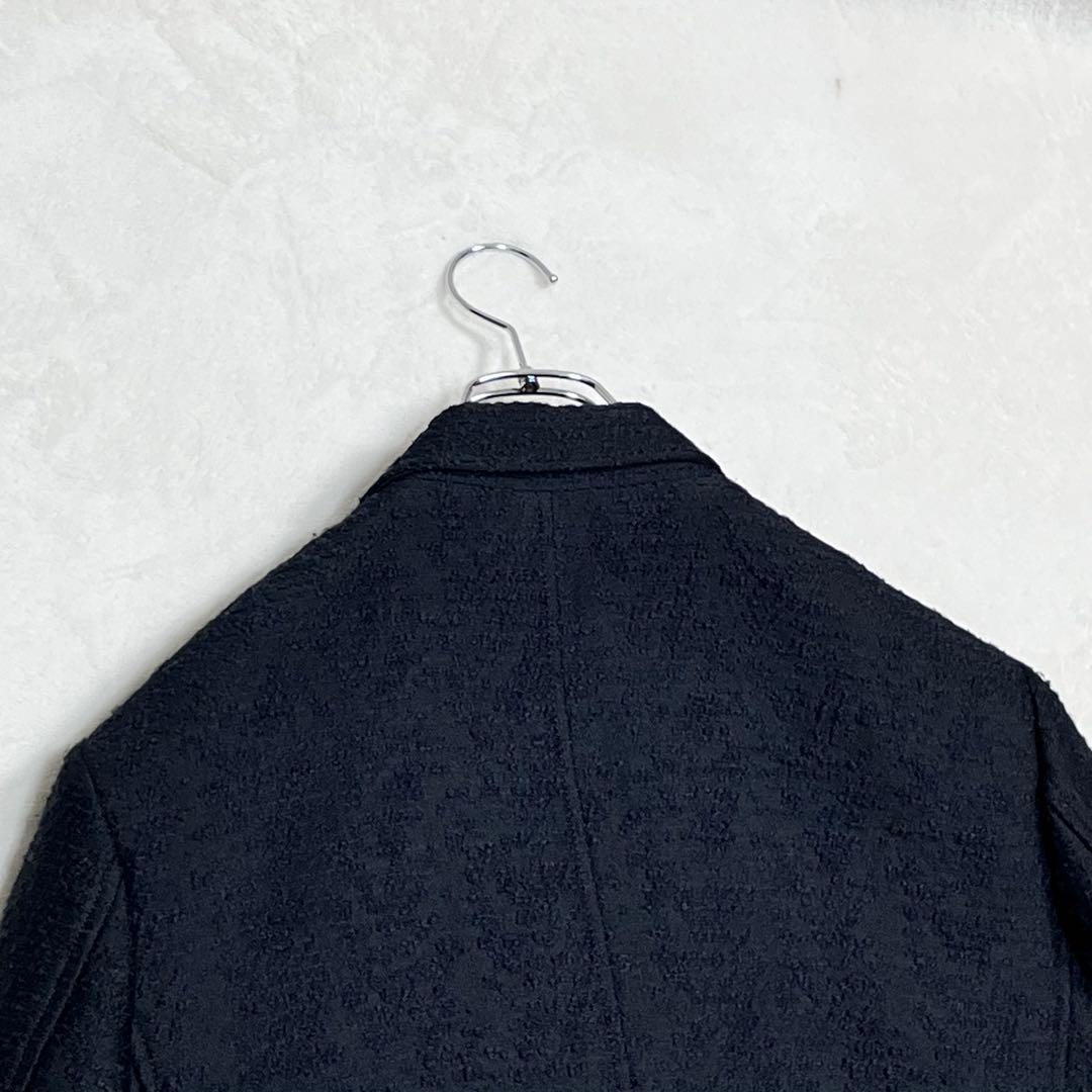 『ジョゼフ オム』ツイードチェスターコート ネップ 48 英国 ネイビー